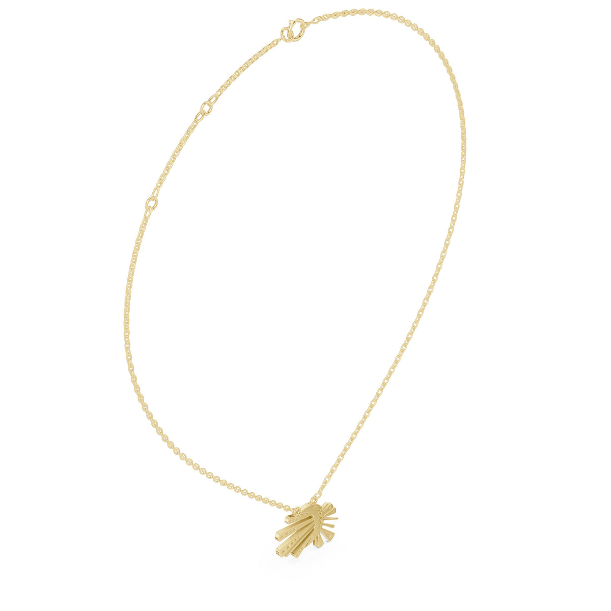 Crescent Moon Sunburst Diamond Necklace