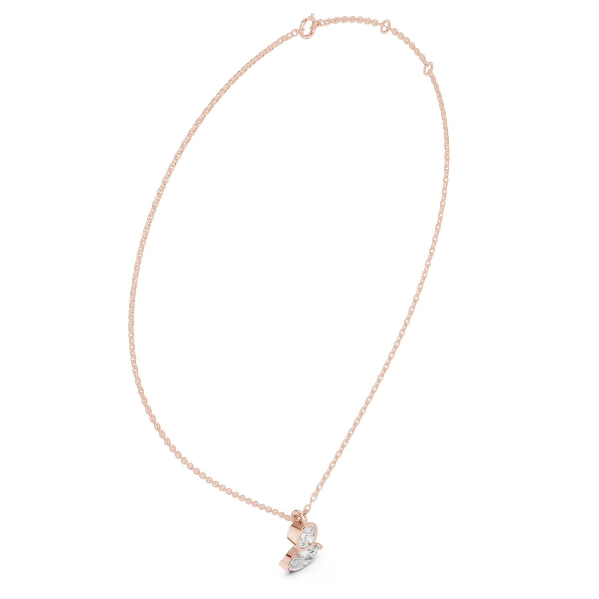 Round and Marquise Toi-et-Moi Diamond Necklace