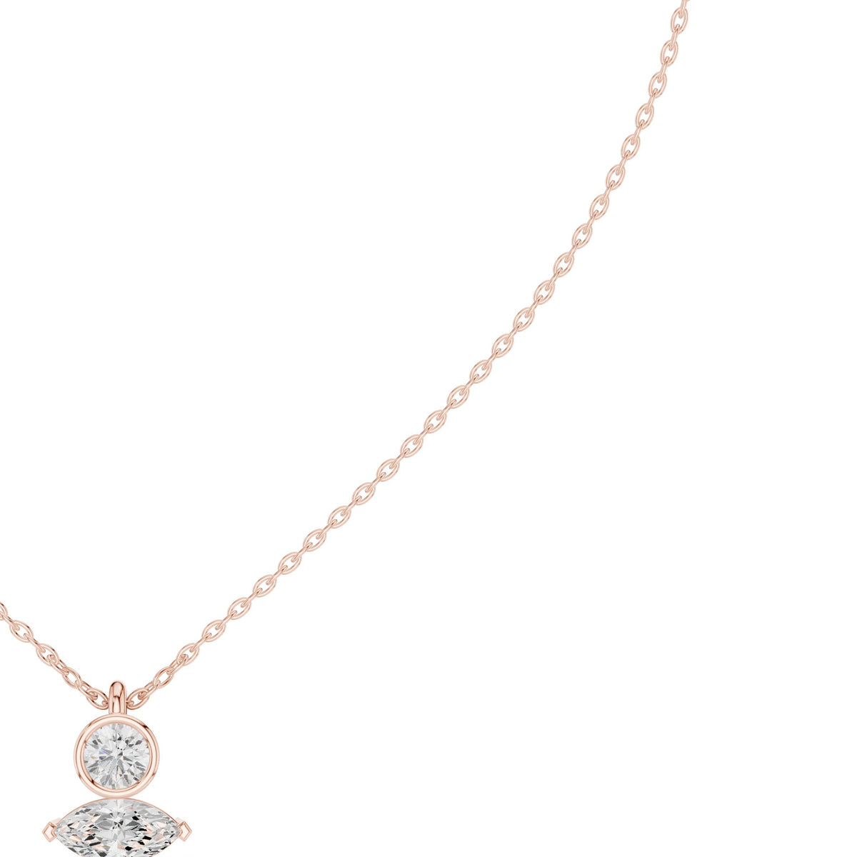 Round and Marquise Toi-et-Moi Diamond Necklace