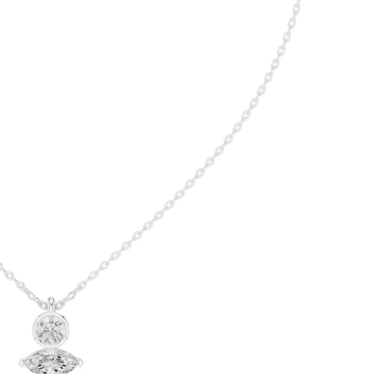 عقد توا إي موا بألماس مستدير وماركيز in White Gold - VYKA Diamonds