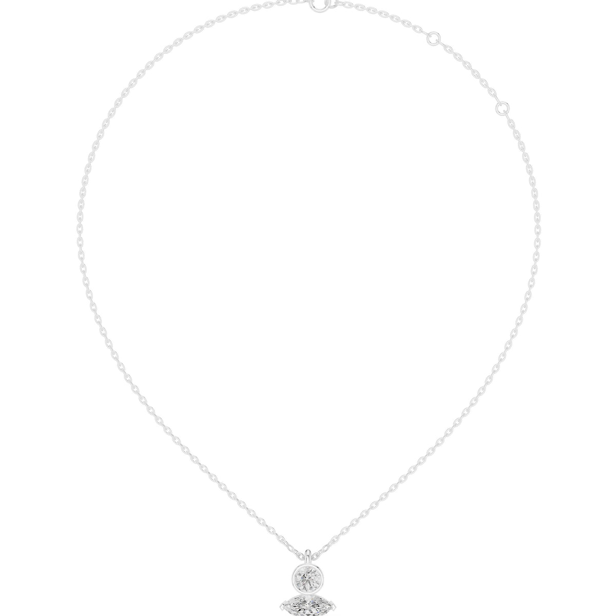 Round and Marquise Toi-et-Moi Diamond Necklace