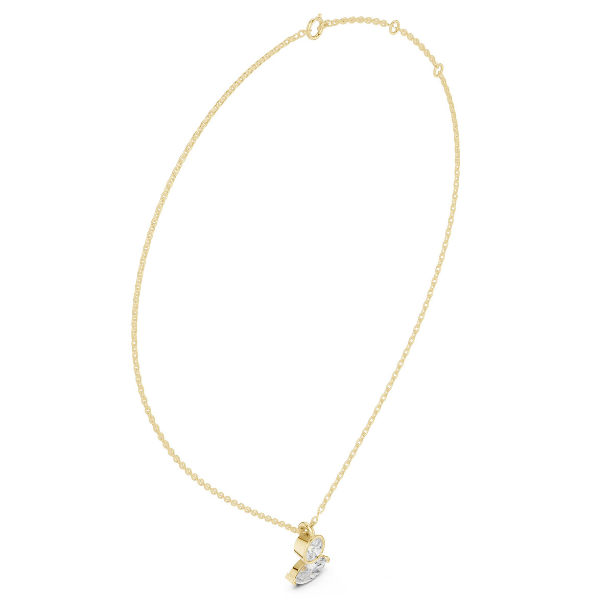 عقد توا إي موا بألماس مستدير وماركيز in Yellow Gold - VYKA Diamonds