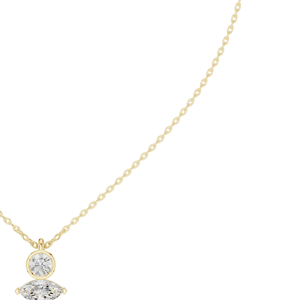 Round and Marquise Toi-et-Moi Diamond Necklace