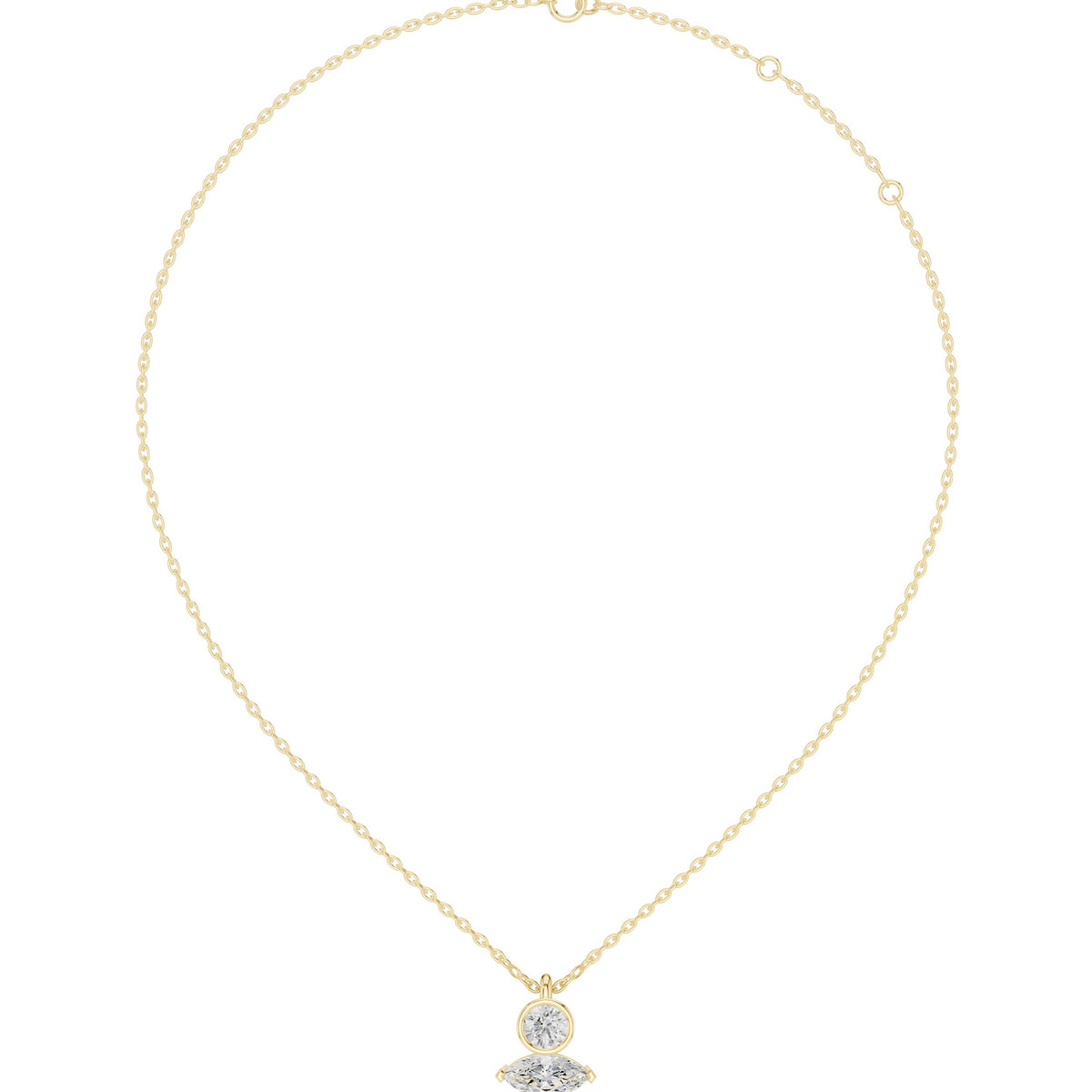Round and Marquise Toi-et-Moi Diamond Necklace