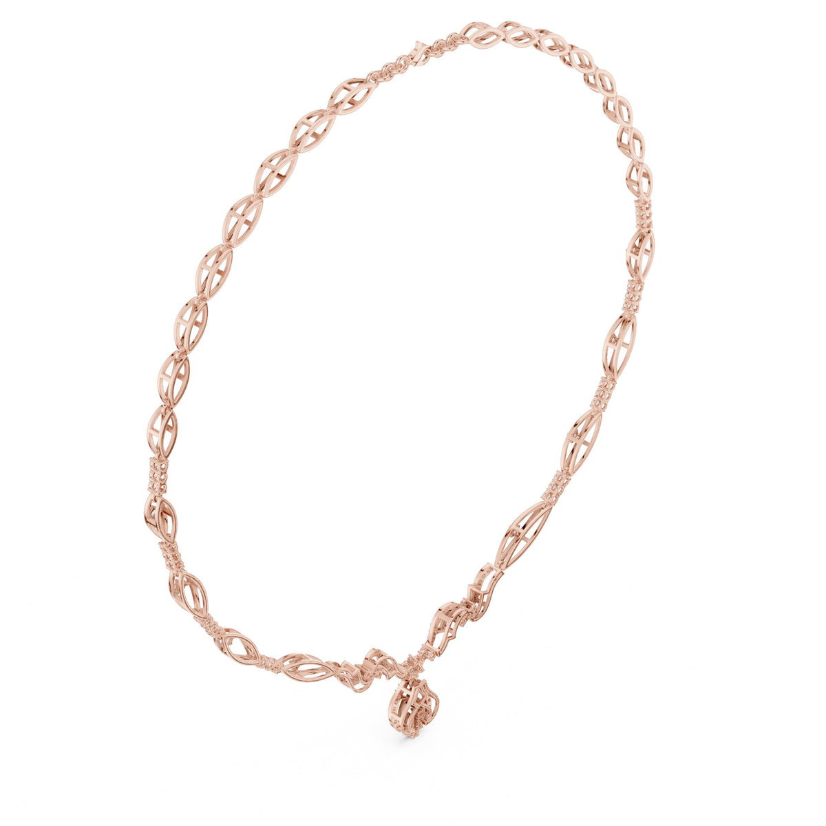 Twisted Infinity Link Diamond Necklace