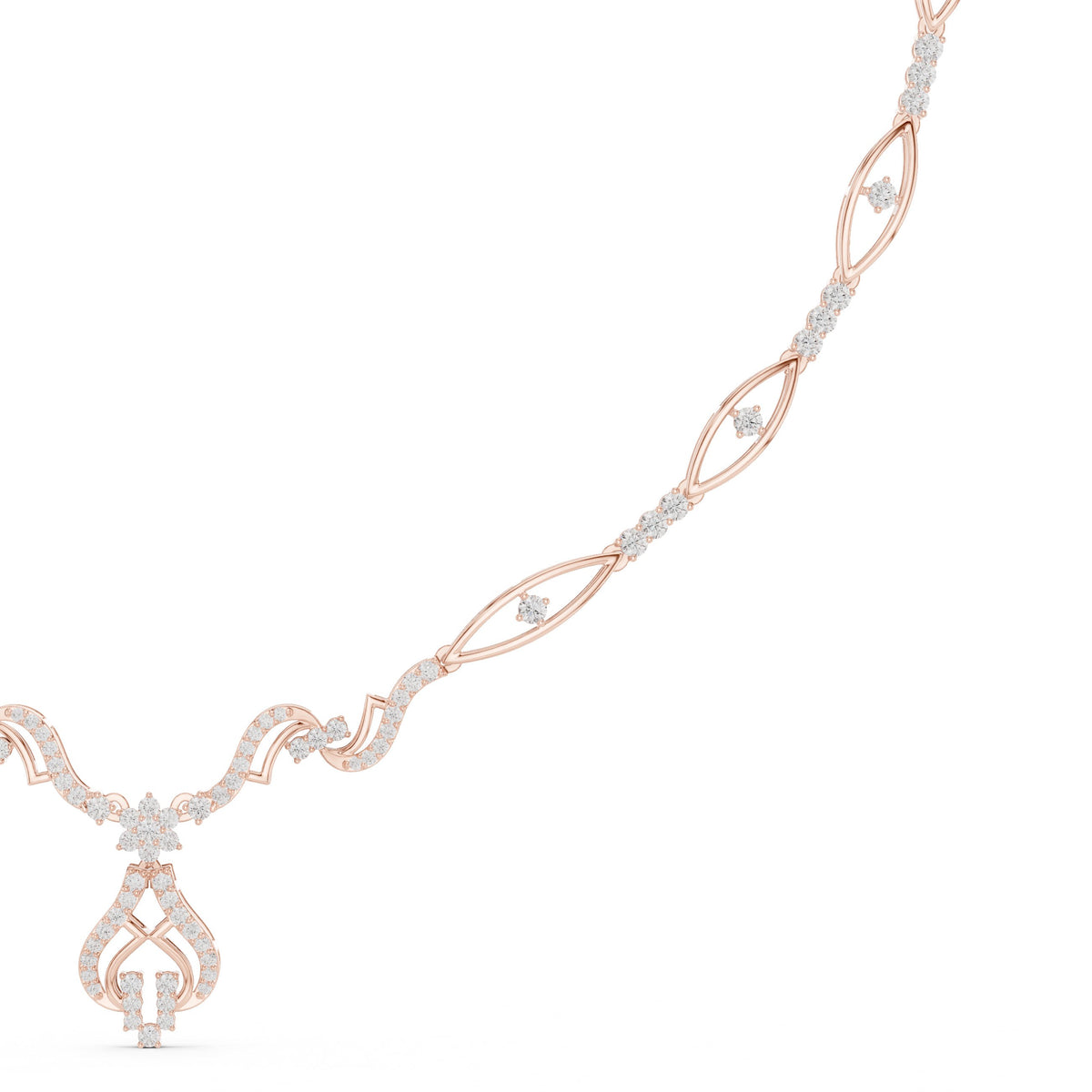Twisted Infinity Link Diamond Necklace