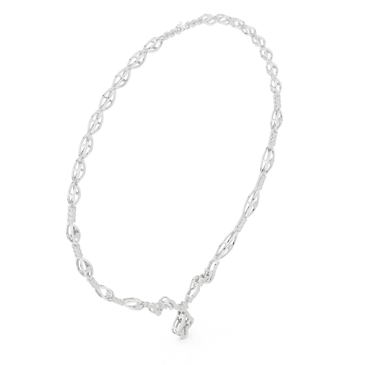 عقد بحلقات إنفينيتي ملتفّة من الألماس in White Gold - VYKA Diamonds