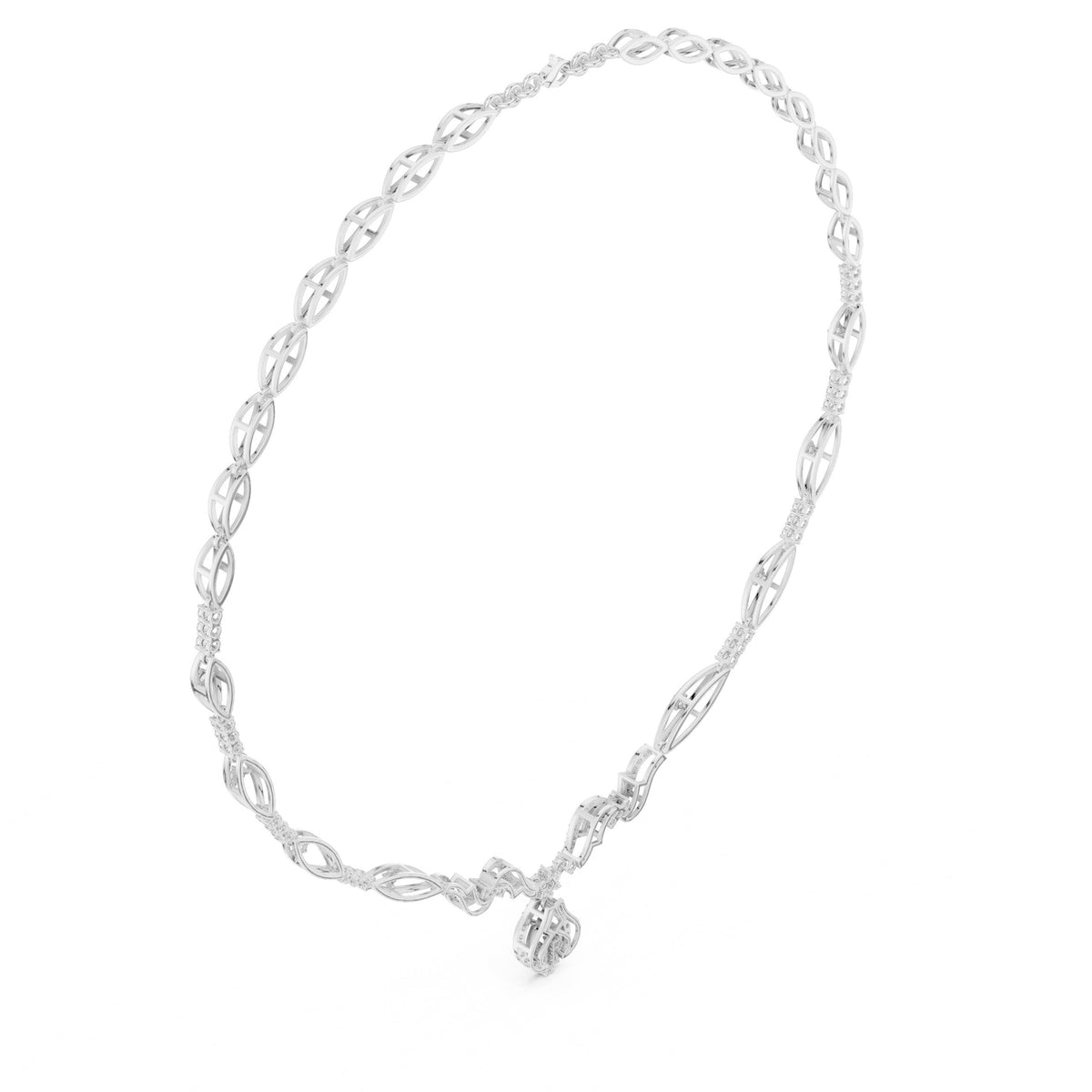 Twisted Infinity Link Diamond Necklace