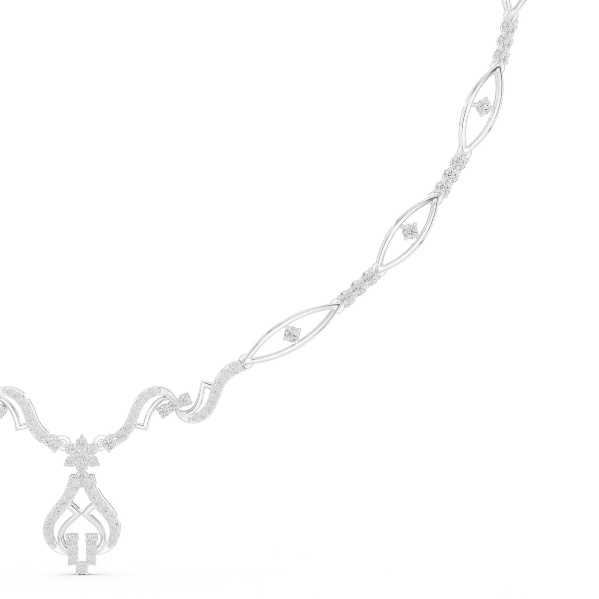 Twisted Infinity Link Diamond Necklace