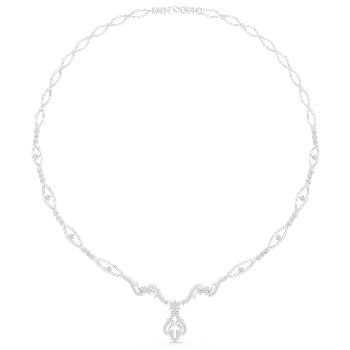 عقد بحلقات إنفينيتي ملتفّة من الألماس in White Gold - VYKA Diamonds