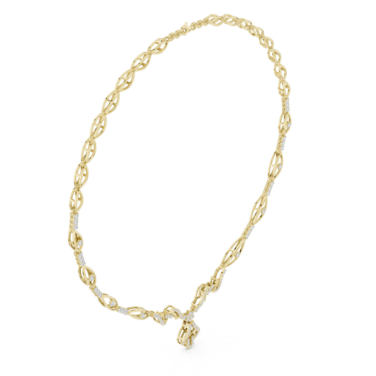 عقد بحلقات إنفينيتي ملتفّة من الألماس in Yellow Gold - VYKA Diamonds