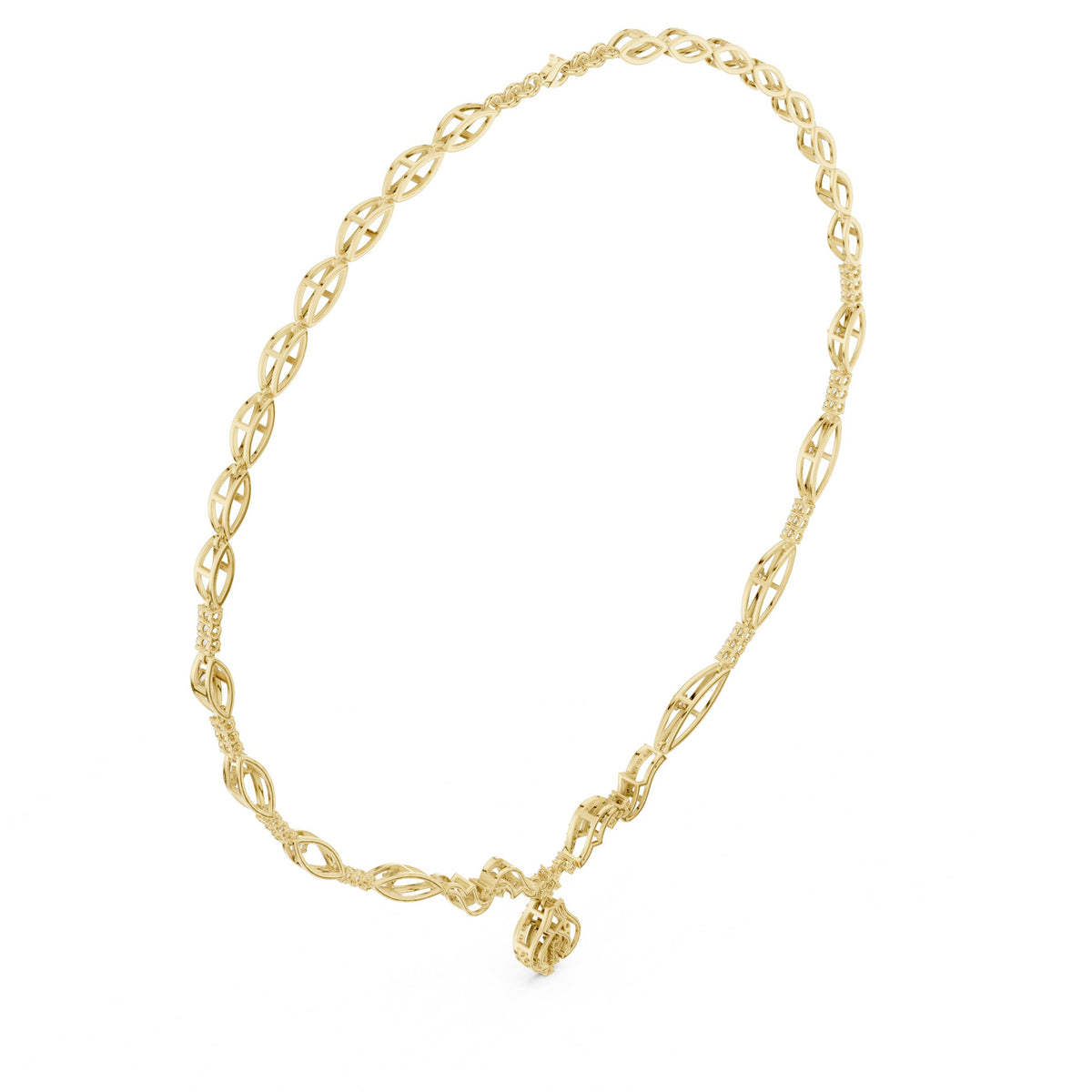 Twisted Infinity Link Diamond Necklace