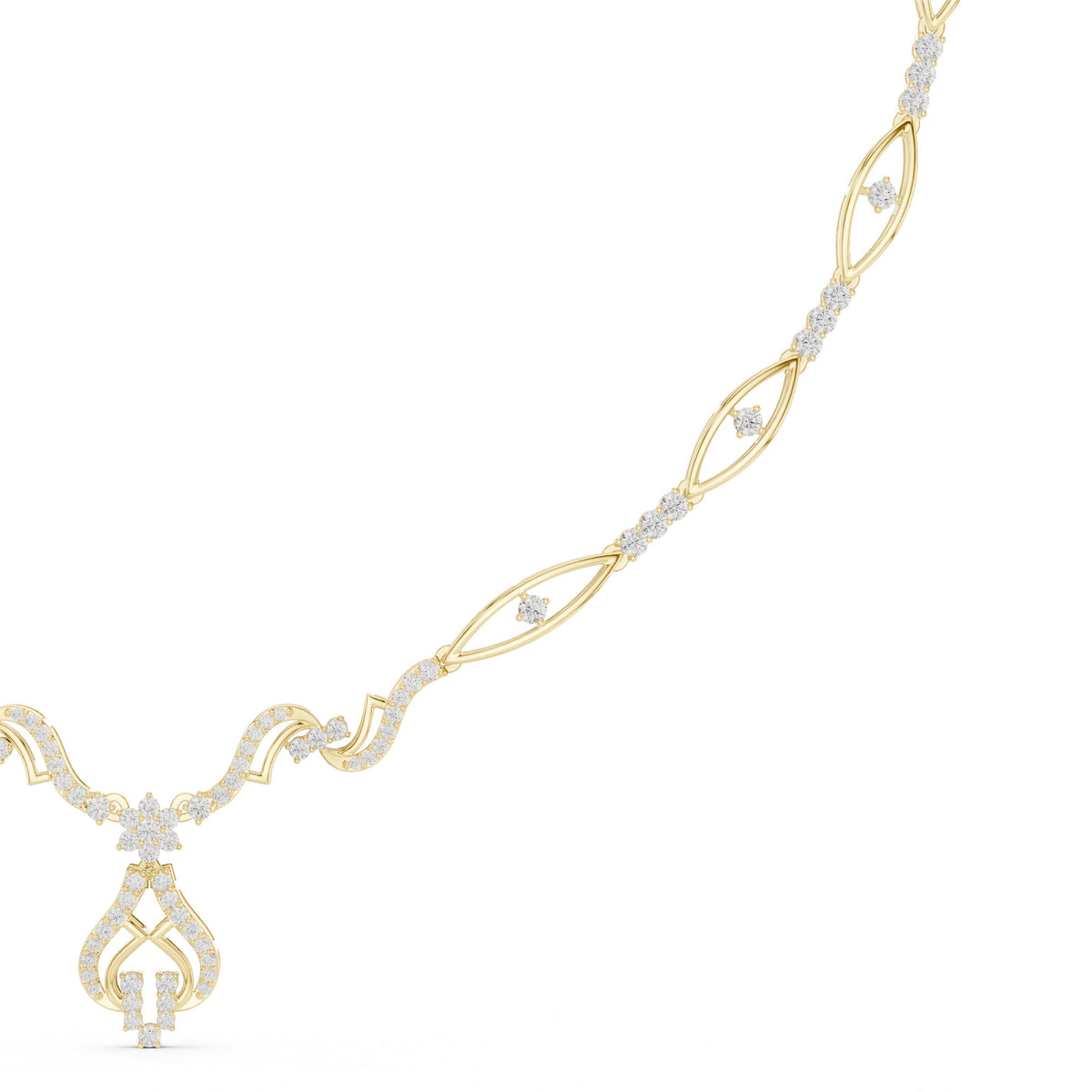 Twisted Infinity Link Diamond Necklace