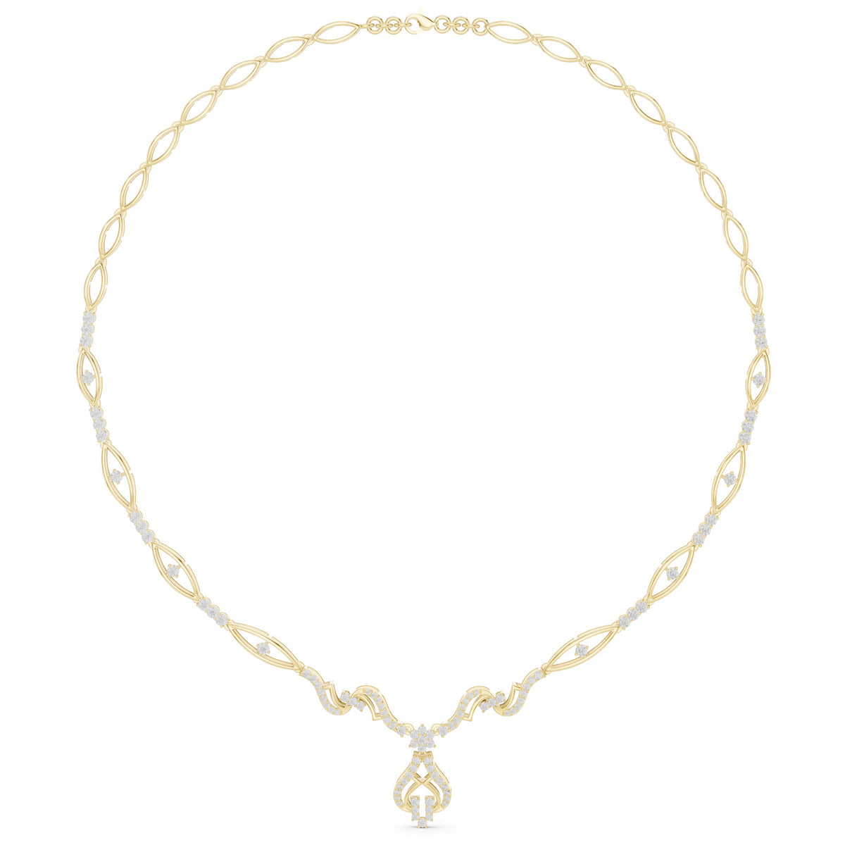 Twisted Infinity Link Diamond Necklace