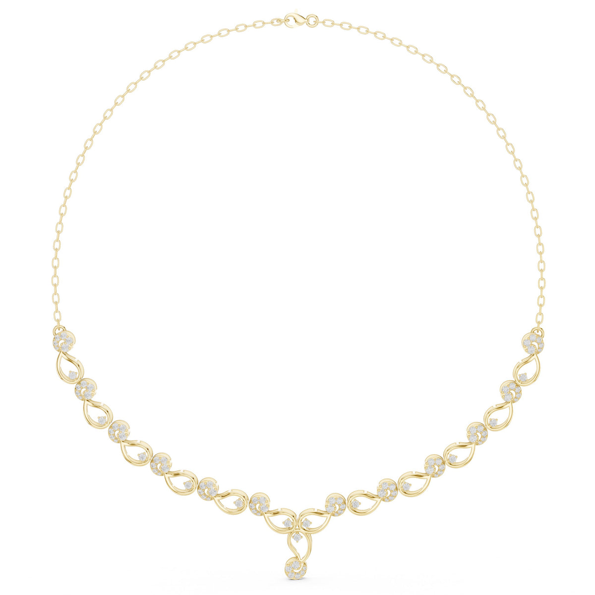 عقد متدلٍّ بحلقات إنفينيتي من الألماس in Yellow Gold - VYKA Diamonds