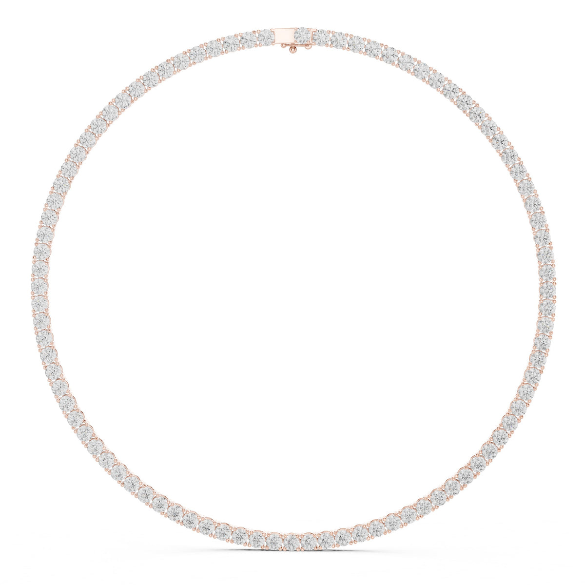 عقد تنس كلاسيكي بألماس مستدير in Rose Gold - VYKA Diamonds