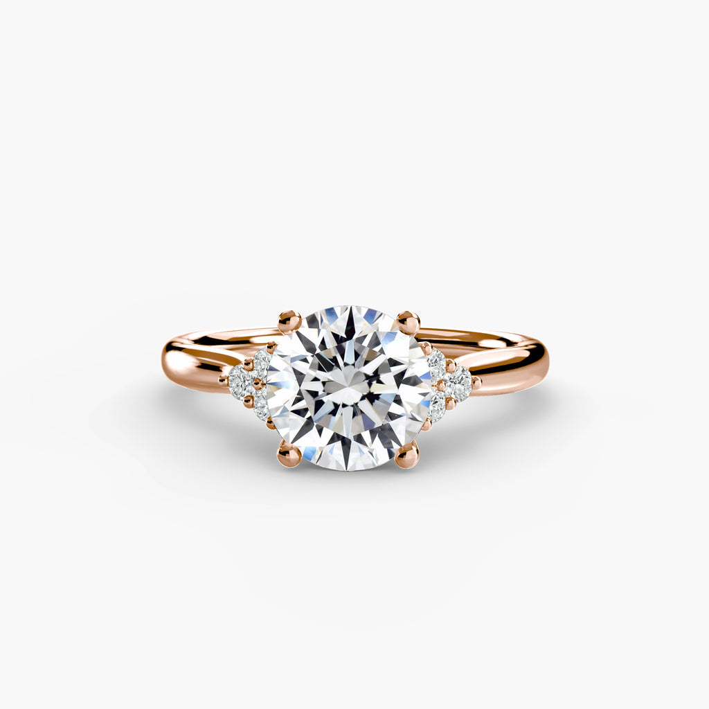 Solitaire with Cluster Shoulders - VYKA Diamonds
