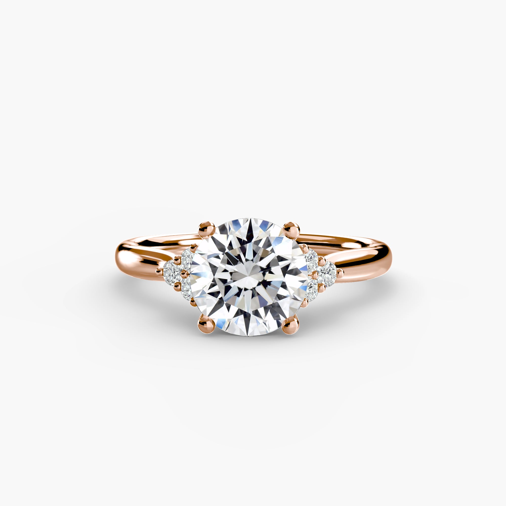 Solitaire with Cluster Shoulders - VYKA Diamonds