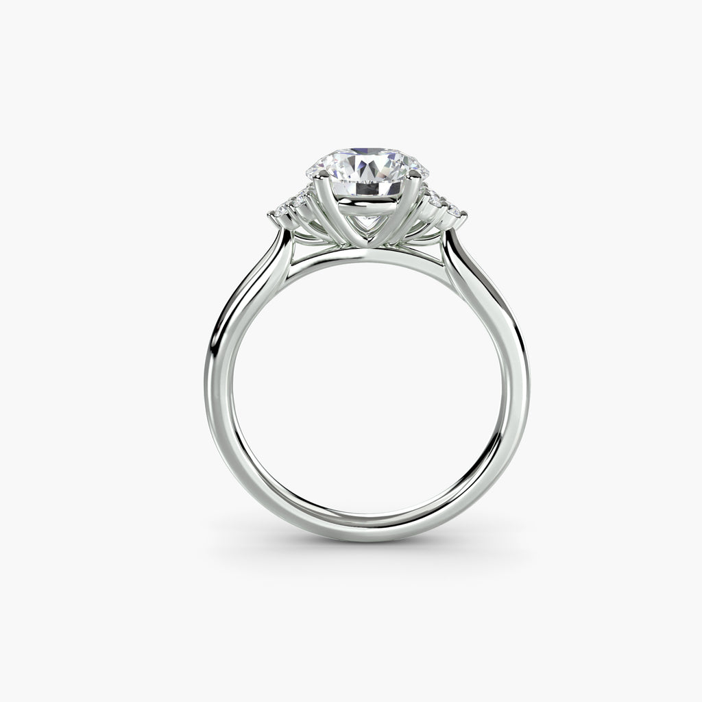 Solitaire with Cluster Shoulders - VYKA Diamonds