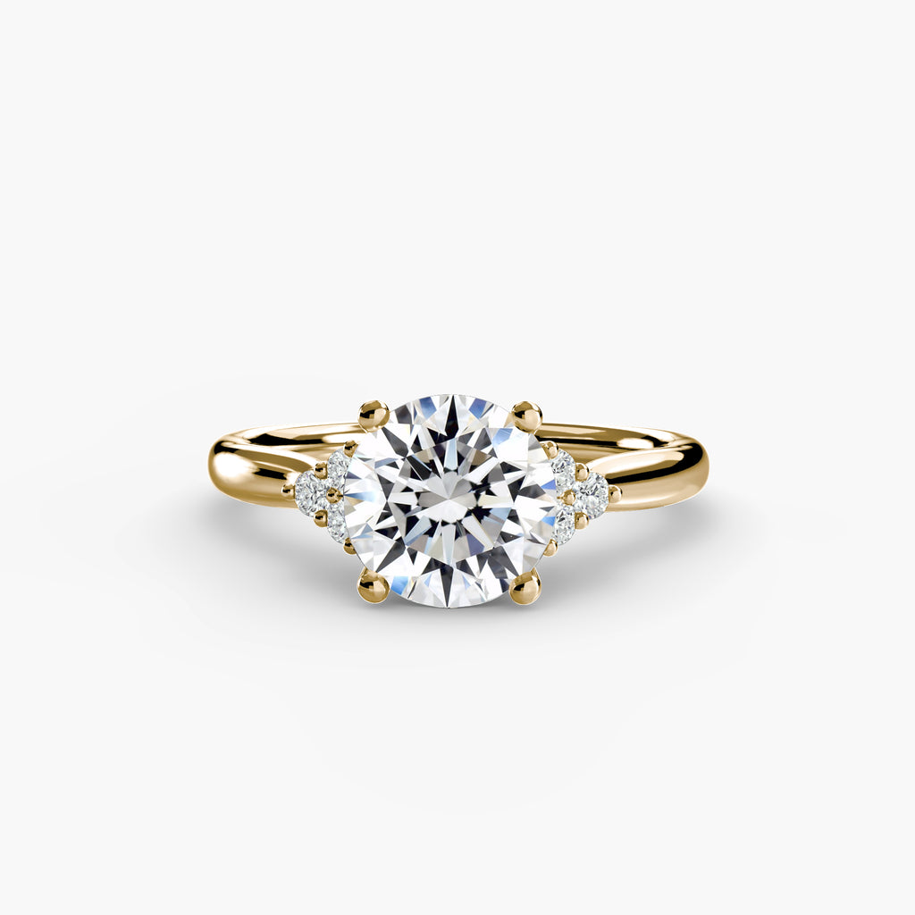 Solitaire with Cluster Shoulders - VYKA Diamonds