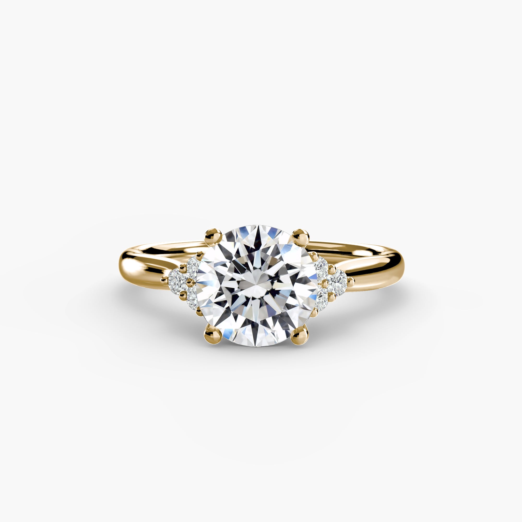 Solitaire with Cluster Shoulders - VYKA Diamonds