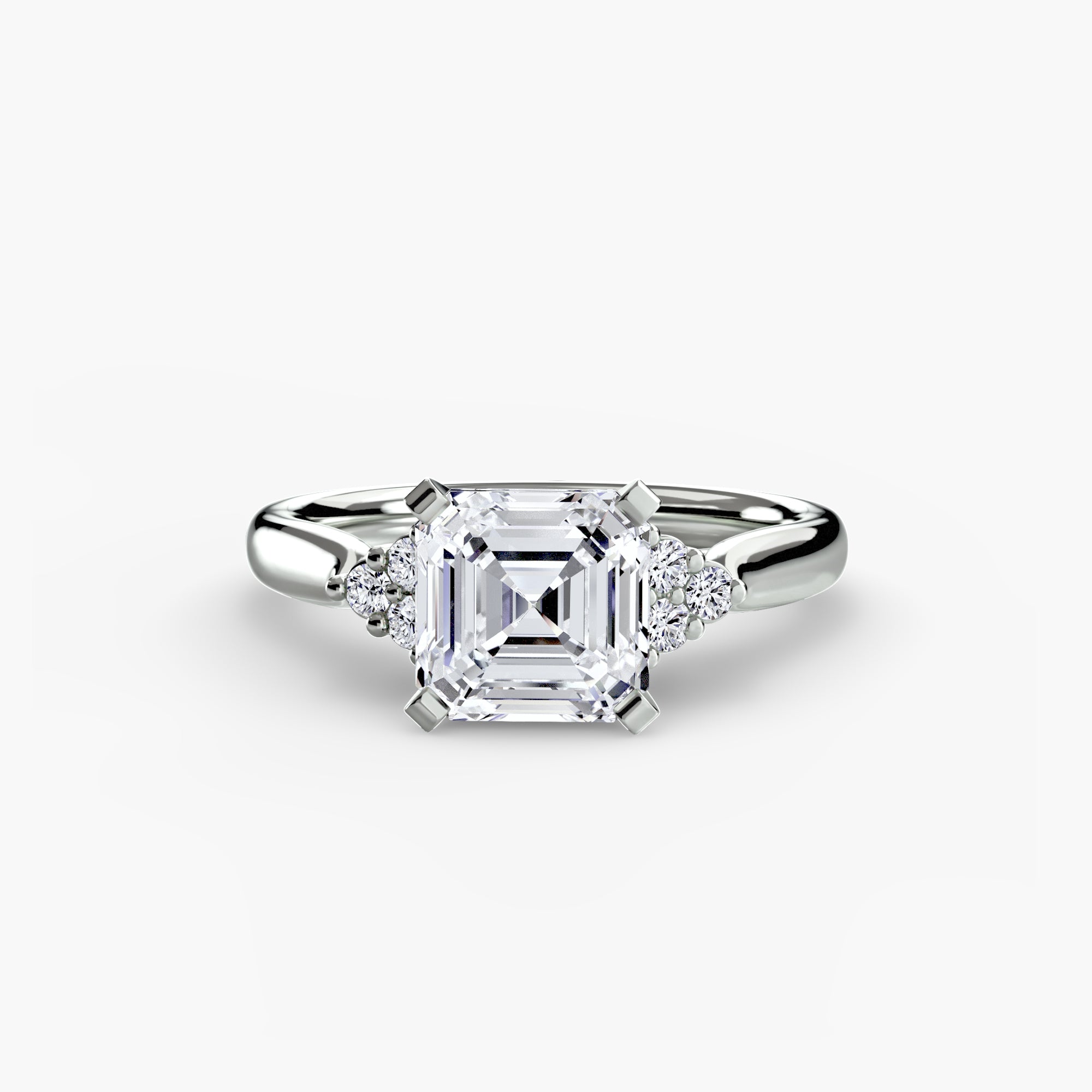 Solitaire with Cluster Shoulders 2 - VYKA Diamonds