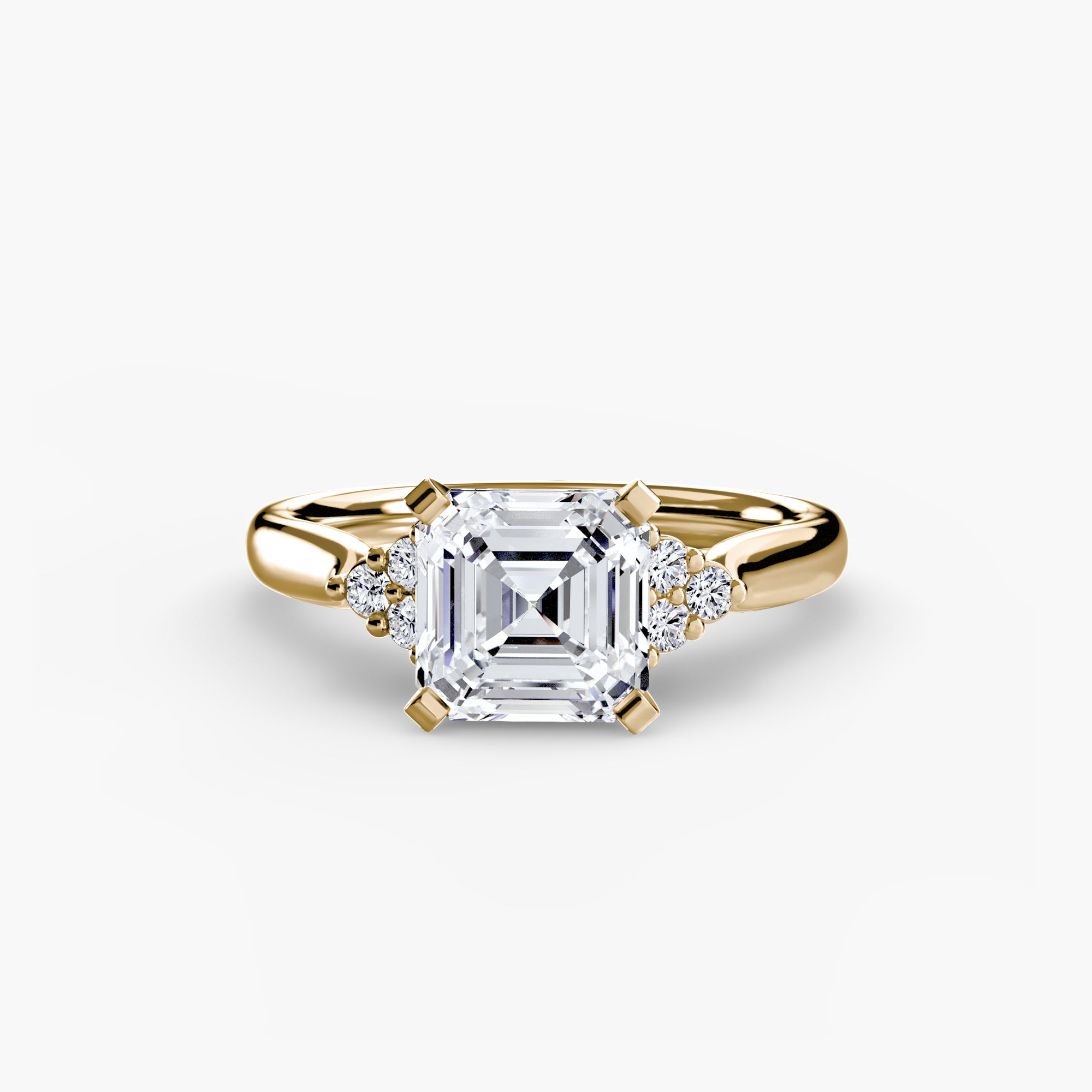 Solitaire with Cluster Shoulders 2 - VYKA Diamonds
