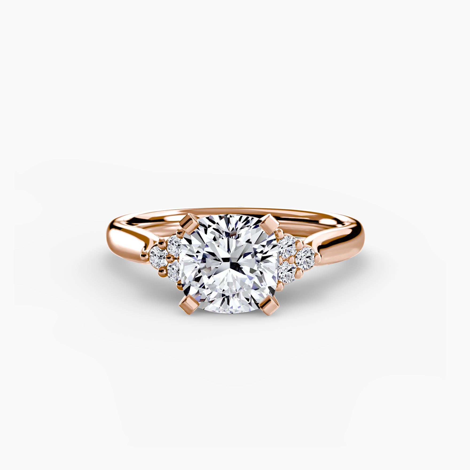 Solitaire with Cluster Shoulders 2 - VYKA Diamonds