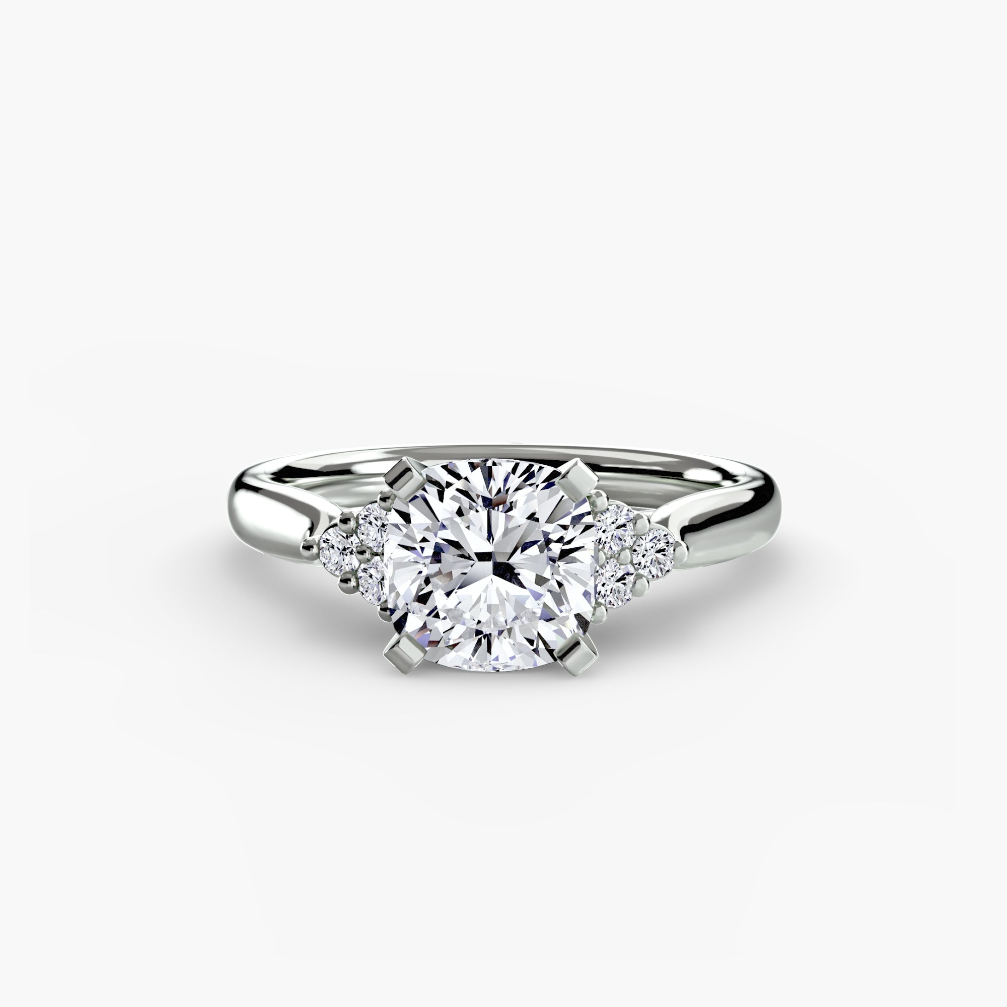 Solitaire with Cluster Shoulders 2 - VYKA Diamonds