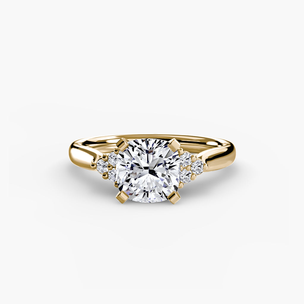 Solitaire with Cluster Shoulders 2 - VYKA Diamonds