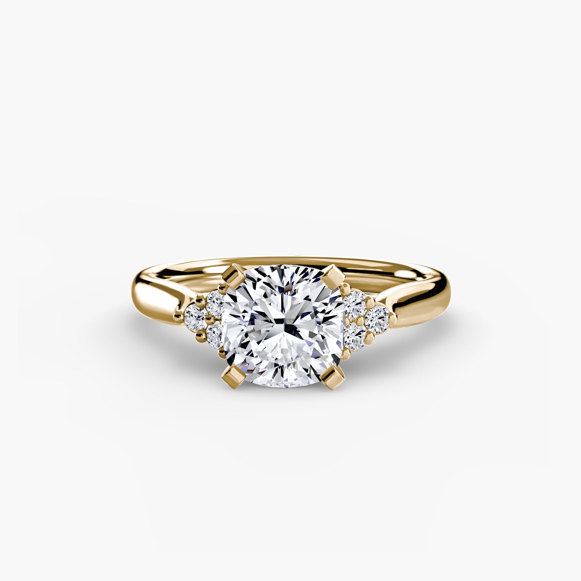 Solitaire with Cluster Shoulders 2 - VYKA Diamonds