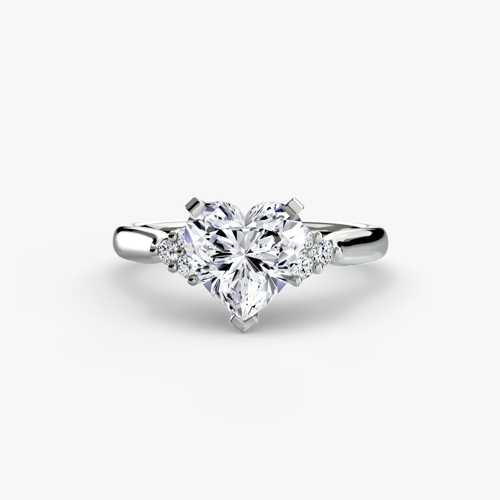 Solitaire with Cluster Shoulders 2 - VYKA Diamonds