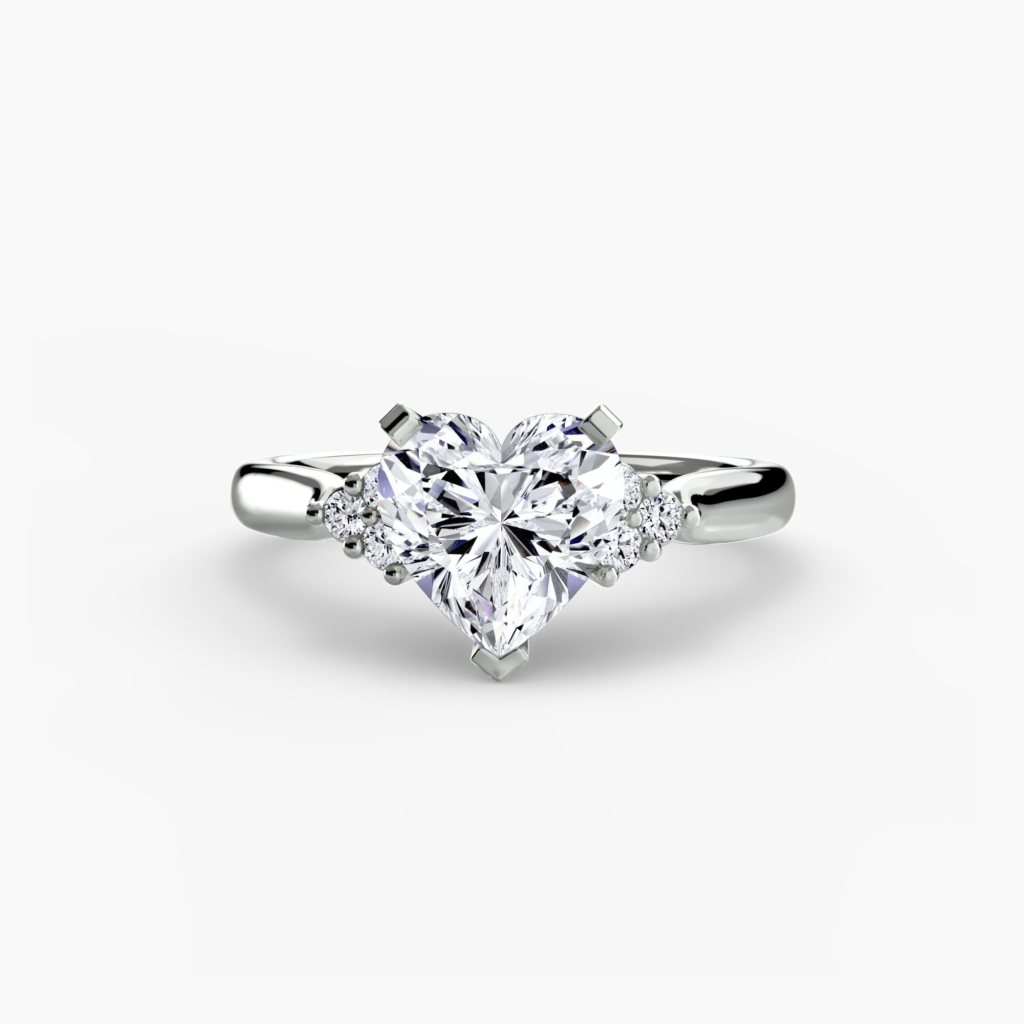 Solitaire with Cluster Shoulders 2 - VYKA Diamonds
