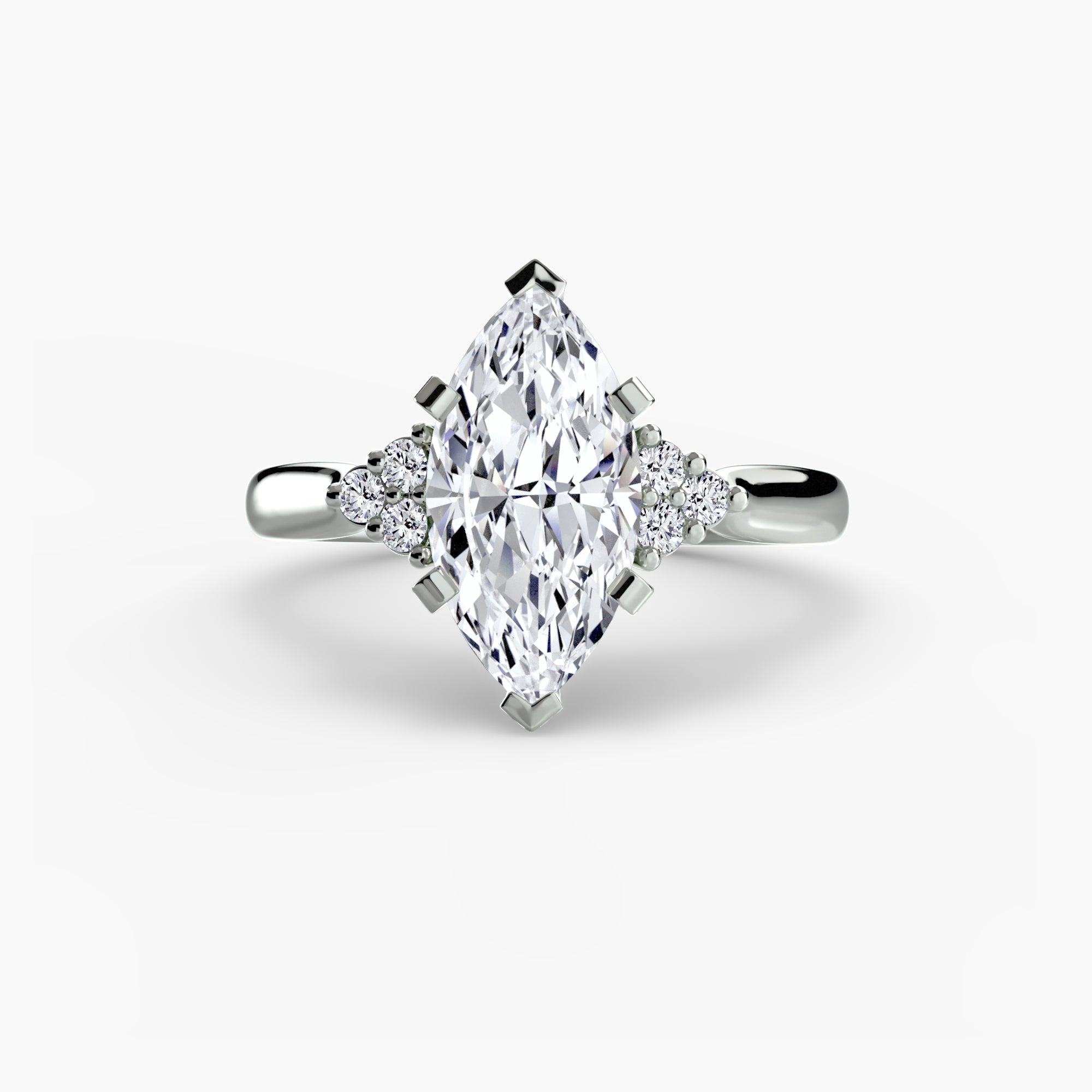 Solitaire with Cluster Shoulders 2 - VYKA Diamonds