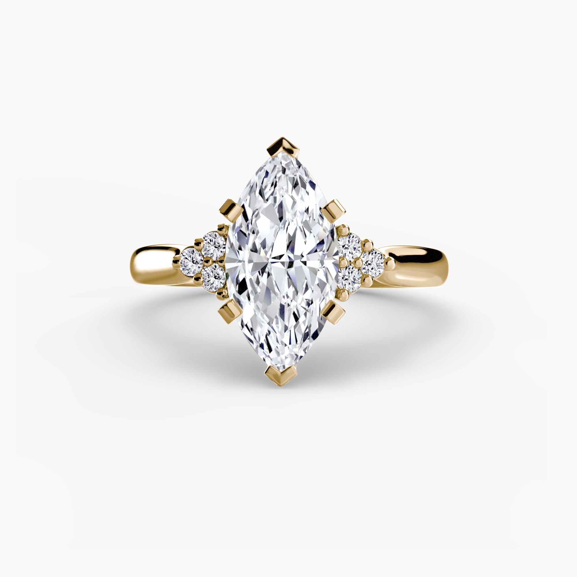 Solitaire with Cluster Shoulders 2 - VYKA Diamonds