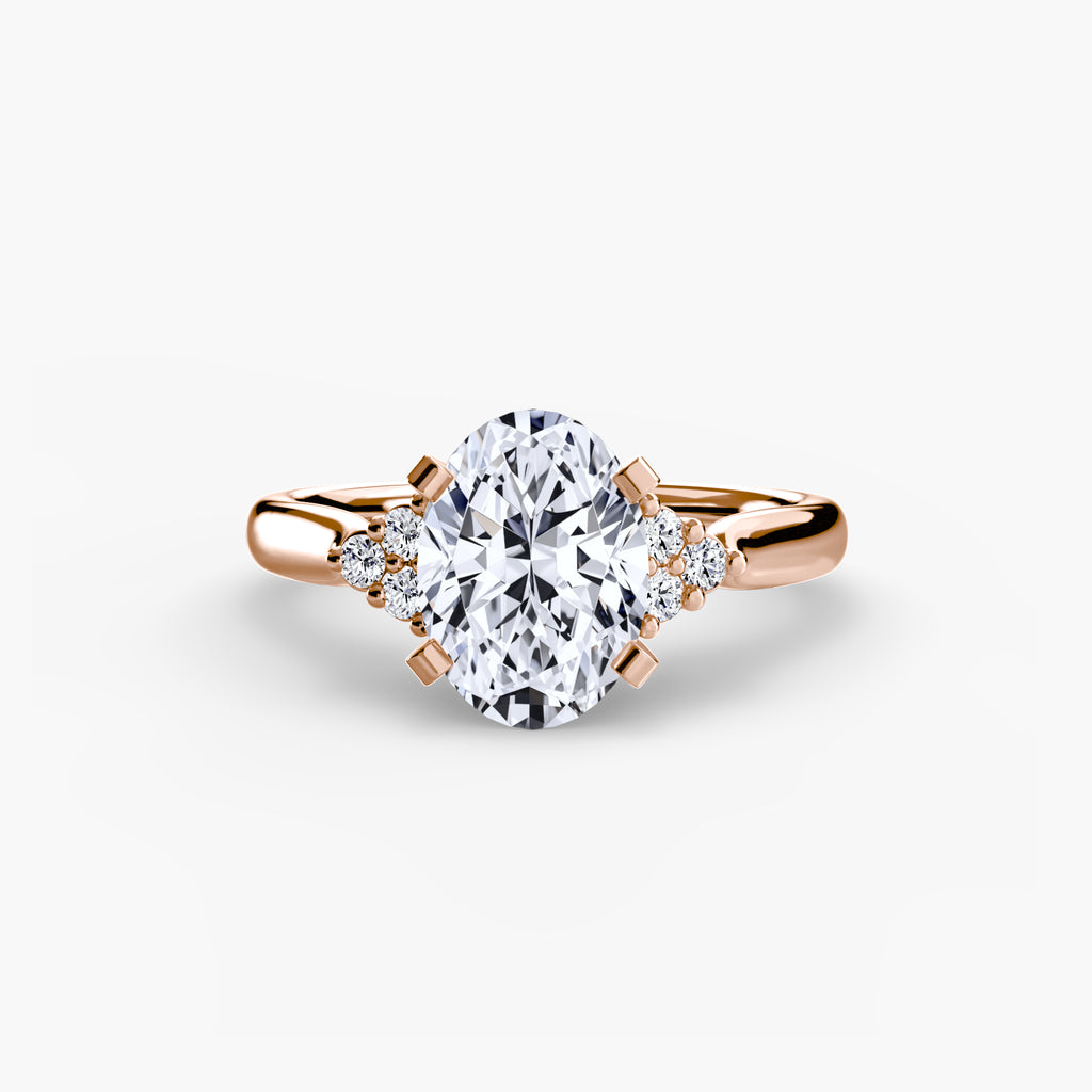 Solitaire with Cluster Shoulders 2 - VYKA Diamonds