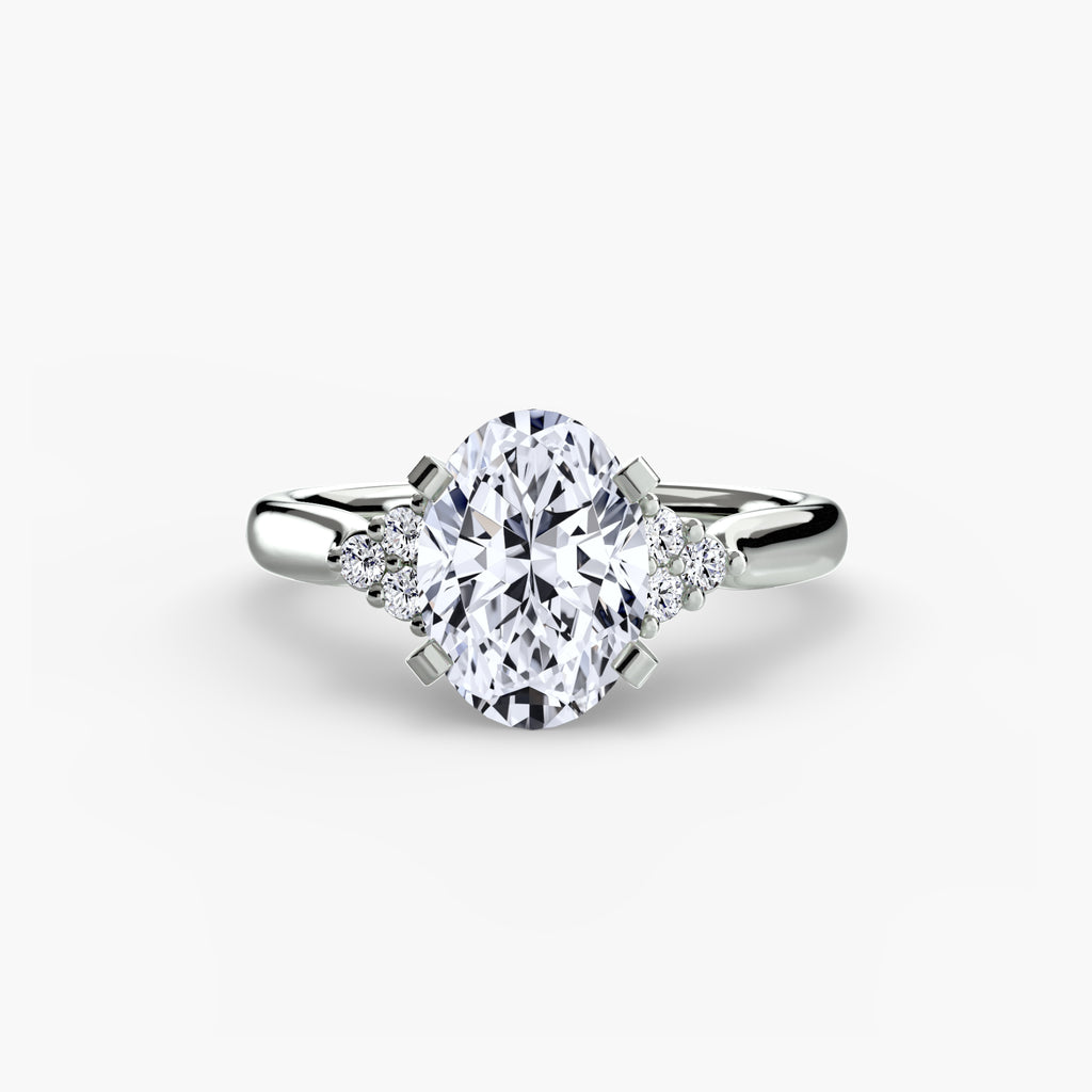 Solitaire with Cluster Shoulders 2 - VYKA Diamonds