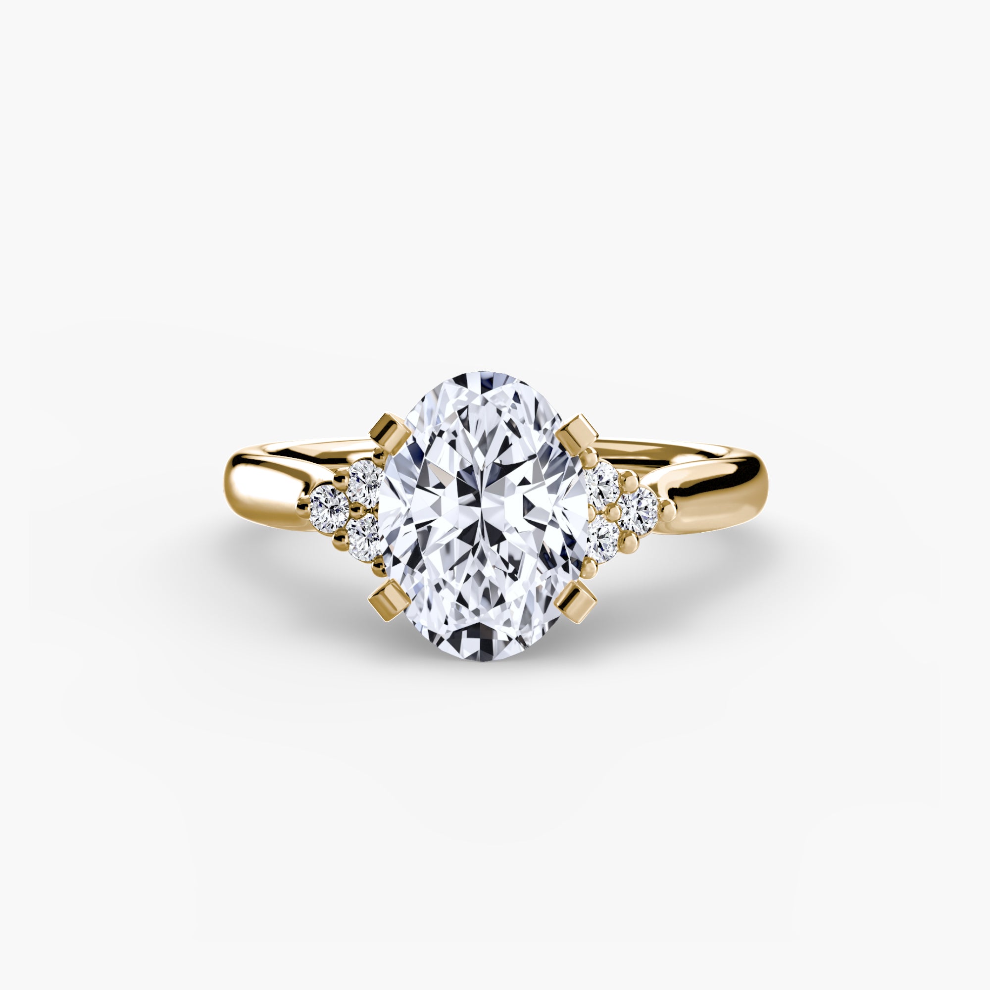 Solitaire with Cluster Shoulders 2 - VYKA Diamonds