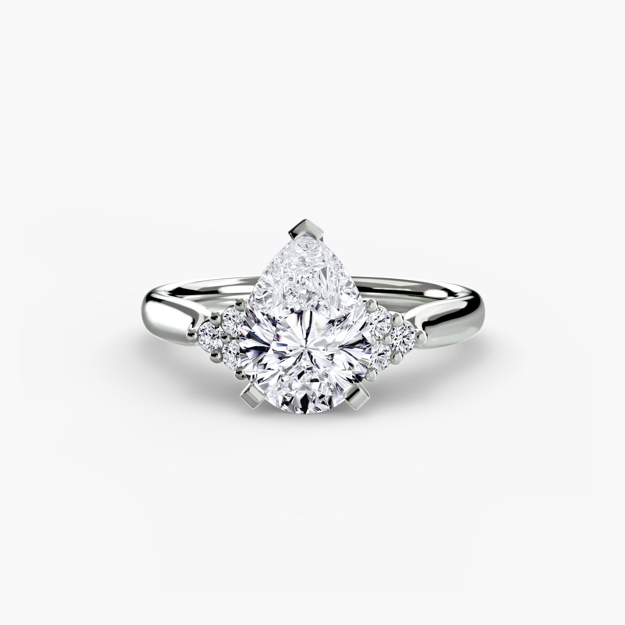 Solitaire with Cluster Shoulders 2 - VYKA Diamonds