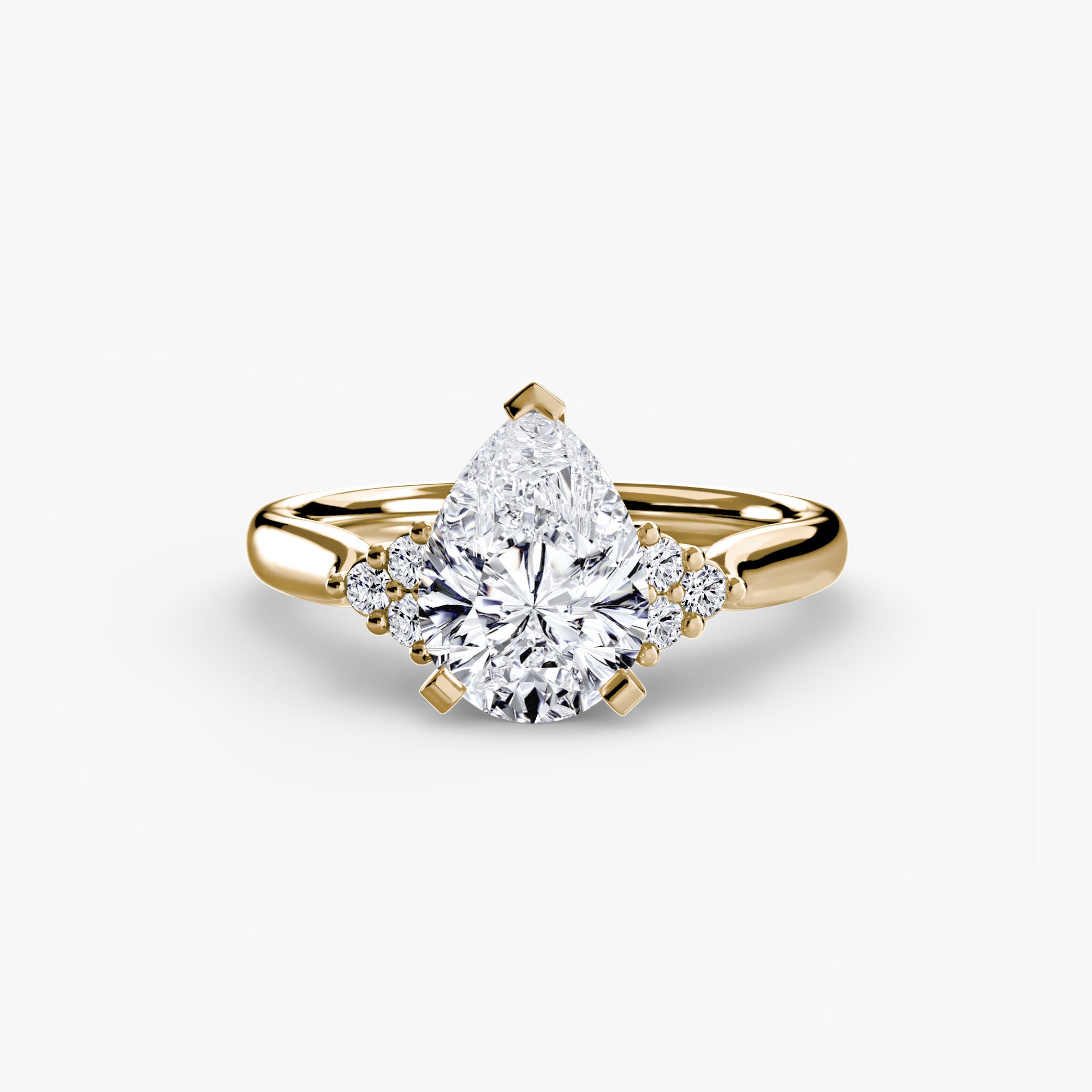 Solitaire with Cluster Shoulders 2 - VYKA Diamonds
