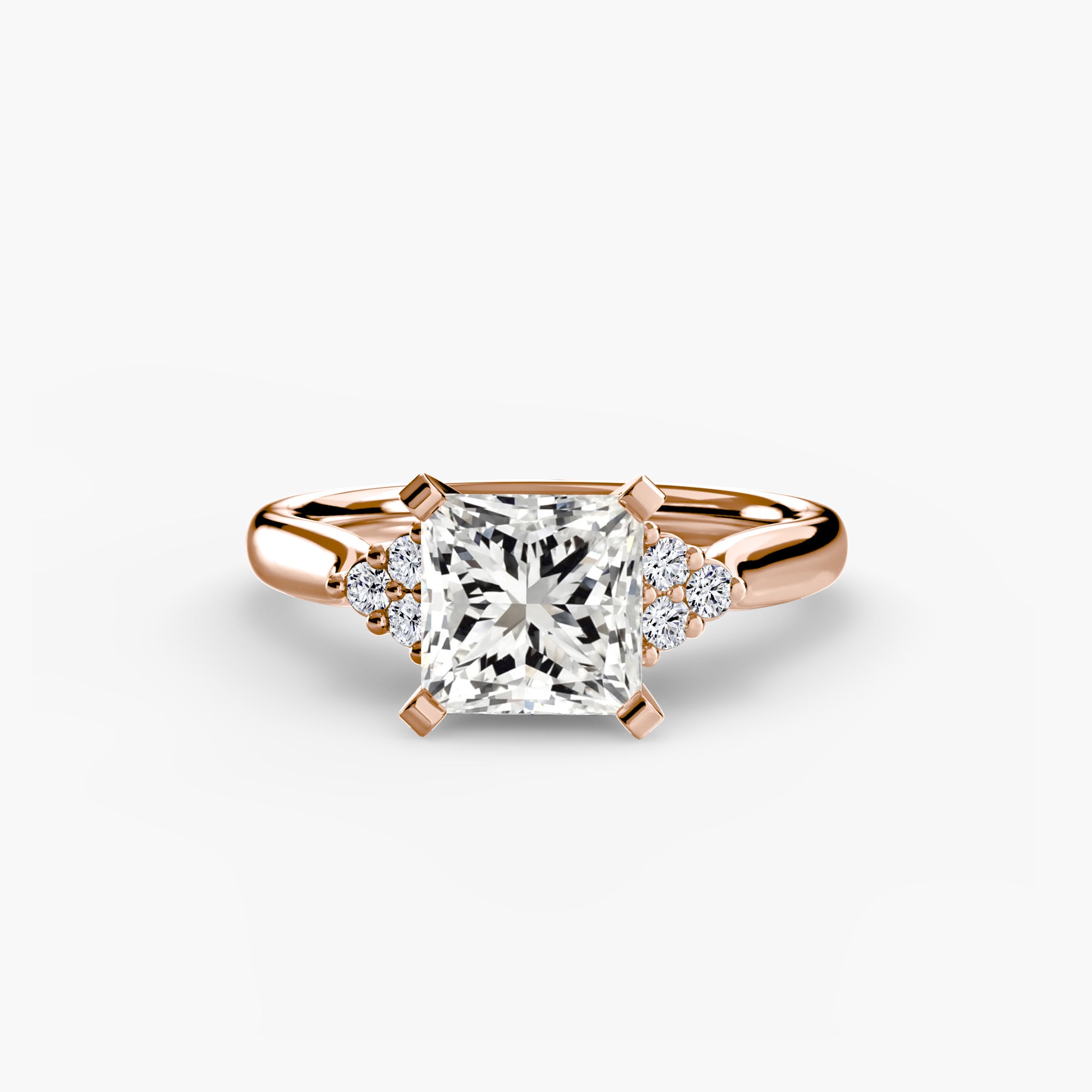 Solitaire with Cluster Shoulders 2 - VYKA Diamonds
