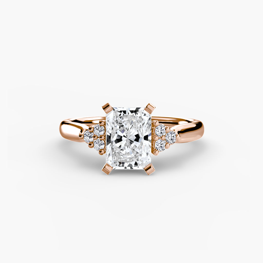 Solitaire with Cluster Shoulders 2 - VYKA Diamonds