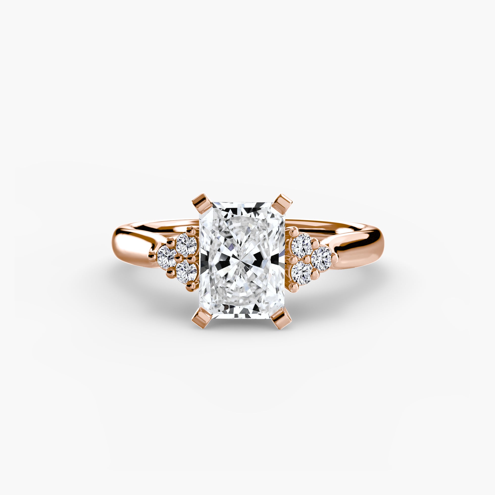 Solitaire with Cluster Shoulders 2 - VYKA Diamonds