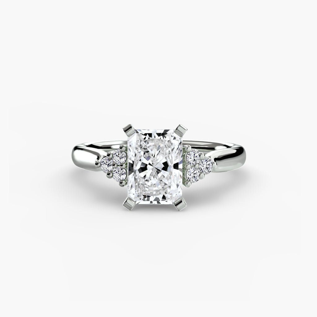 Solitaire with Cluster Shoulders 2 - VYKA Diamonds