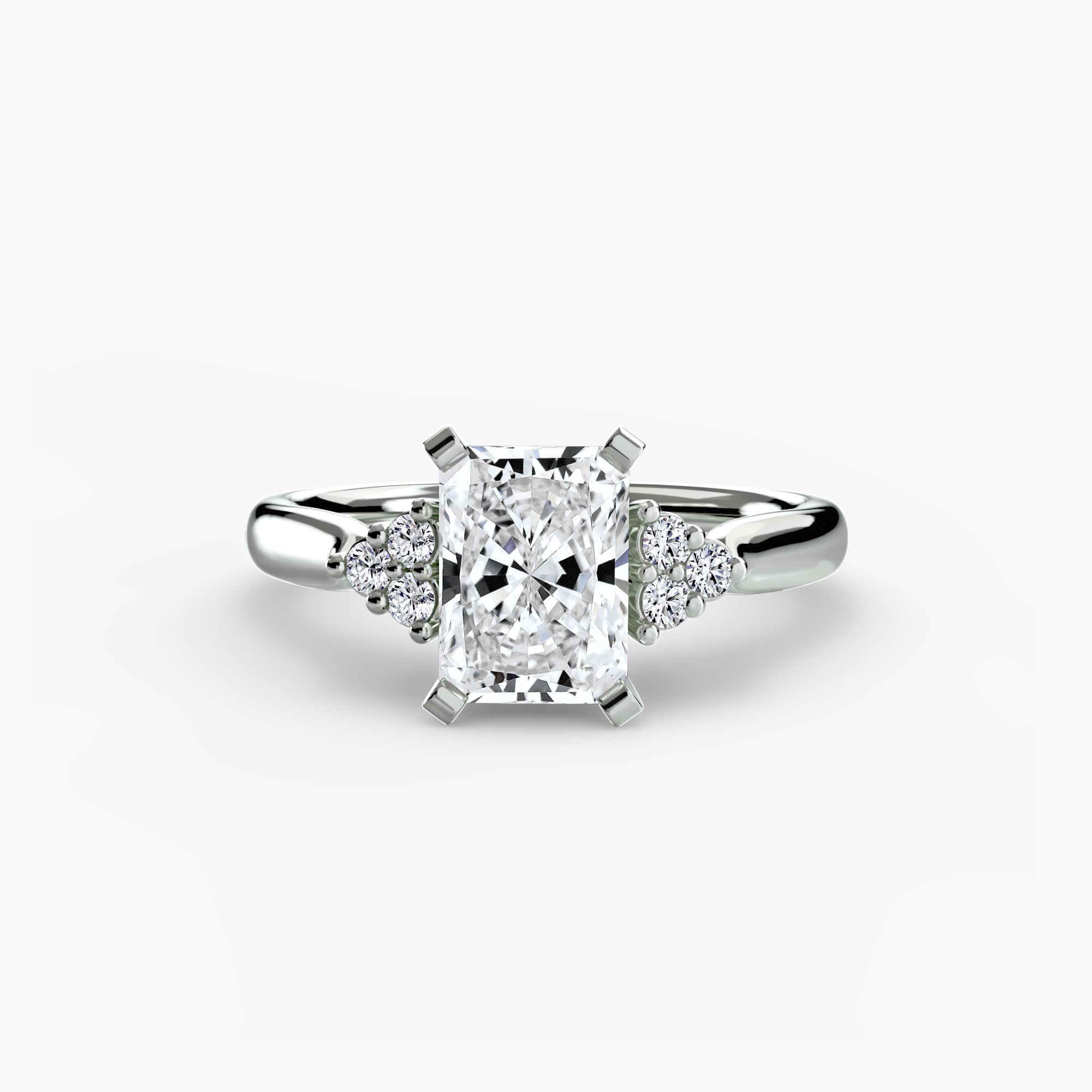 Solitaire with Cluster Shoulders 2 - VYKA Diamonds