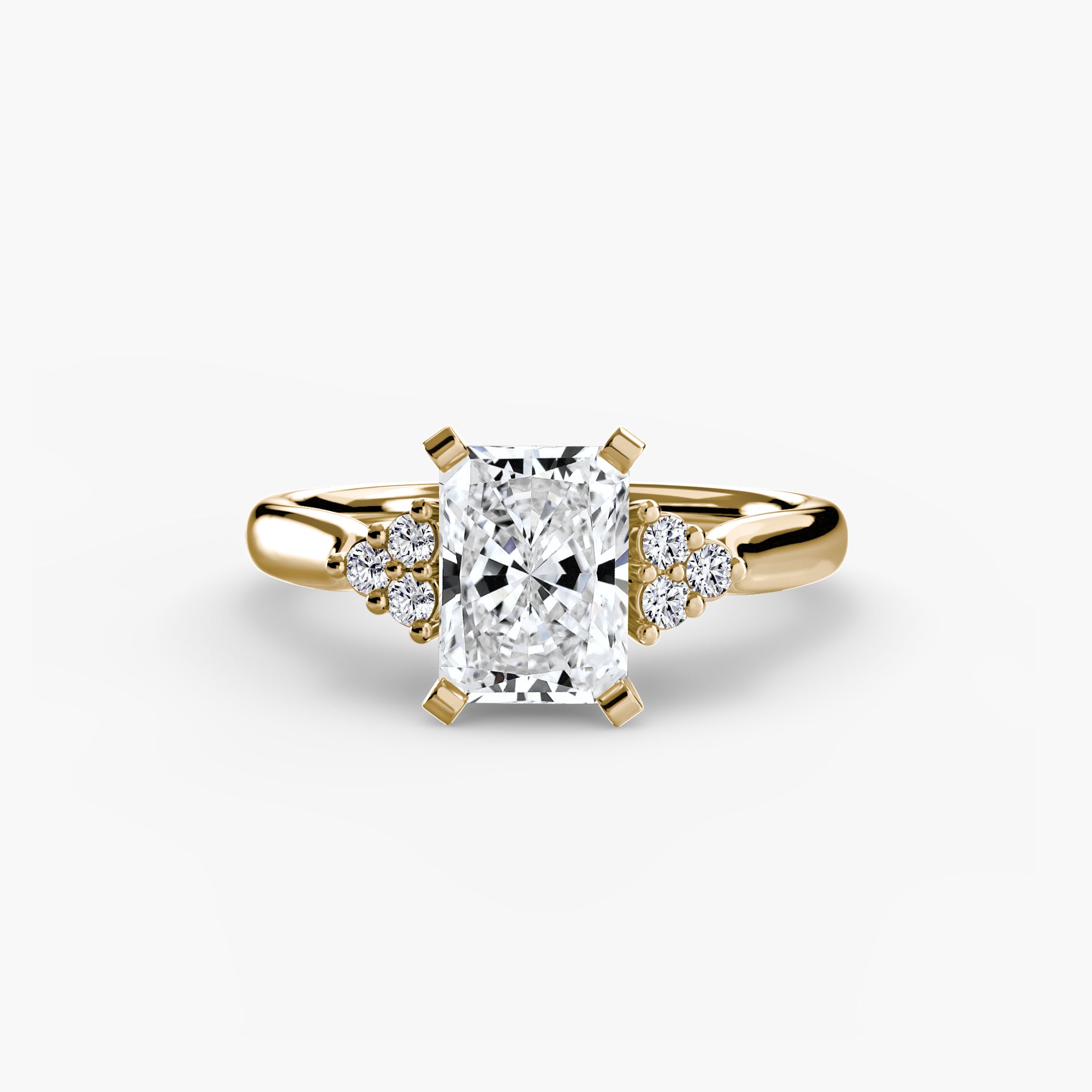 Solitaire with Cluster Shoulders 2 - VYKA Diamonds