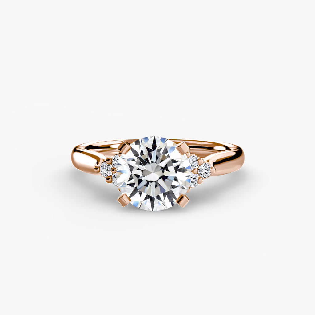 Solitaire with Cluster Shoulders 2 - VYKA Diamonds