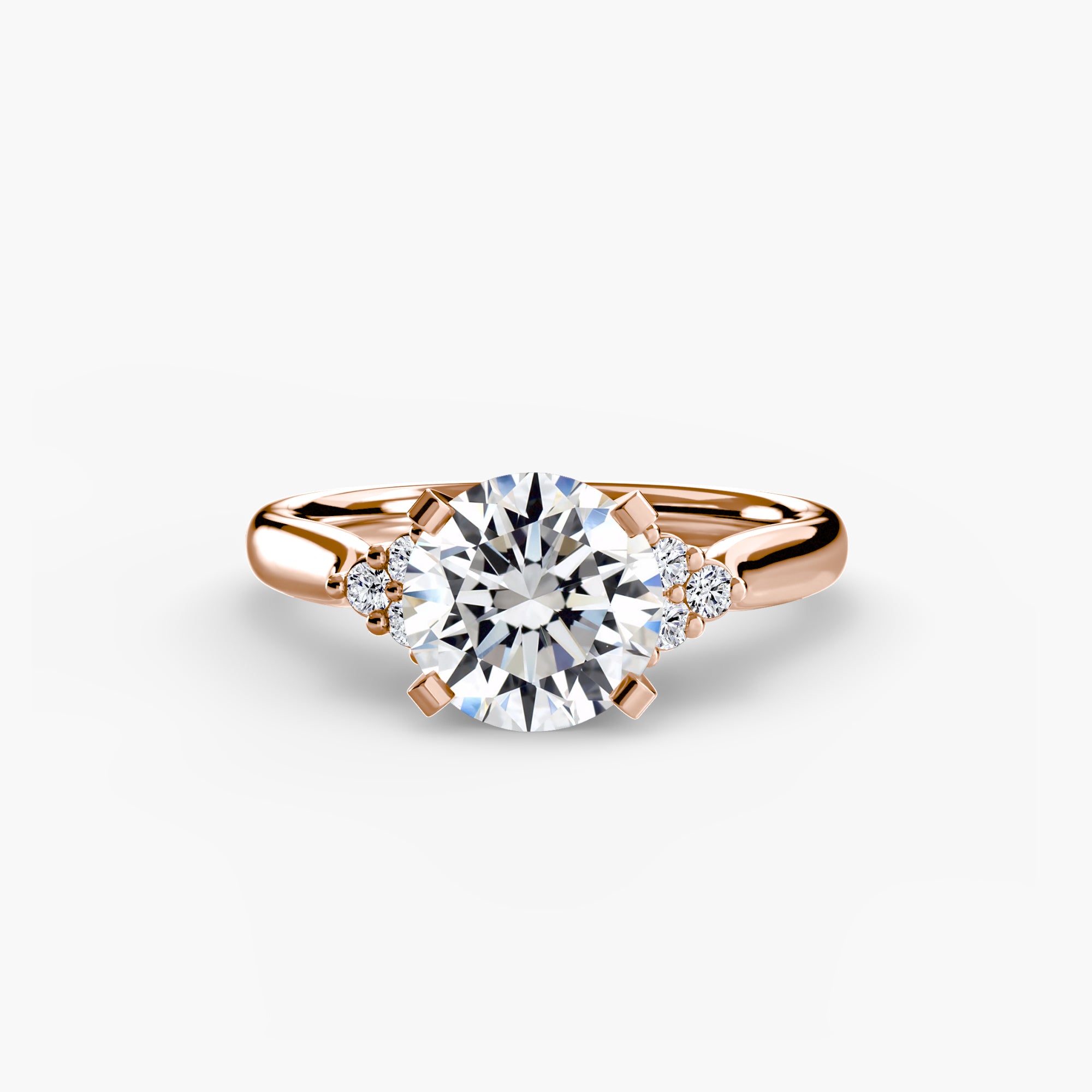 Solitaire with Cluster Shoulders 2 - VYKA Diamonds
