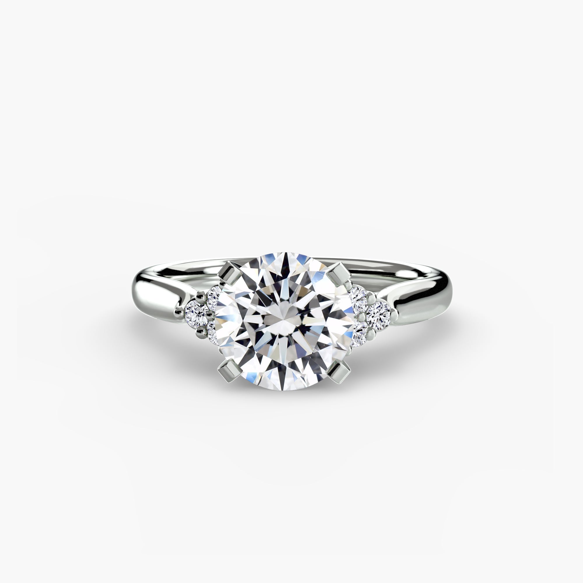 Solitaire with Cluster Shoulders 2 - VYKA Diamonds