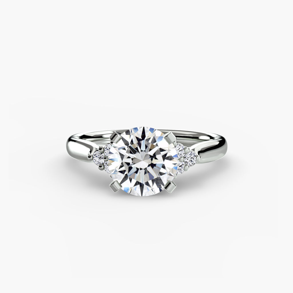 Solitaire with Cluster Shoulders 2 - VYKA Diamonds